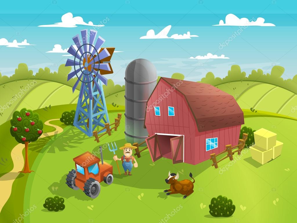 Cartoon agriculture farm landscape. Stock Vector Image by ©MrDeymos #103008760 Cartoon agriculture farm landscape. Stock Vector Image by ©MrDeymos #103008760