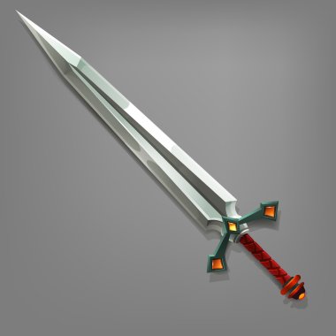 Cartoon game sword.  clipart