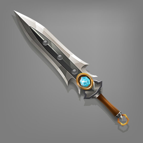 Cartoon game sword. 