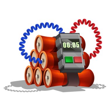 Cartoon dynamite with timer for games  clipart