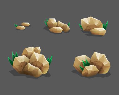 Kaya taşları çim ayarla.  