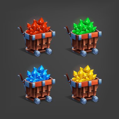 Set madencilik mineral yönünden yük arabaları. 