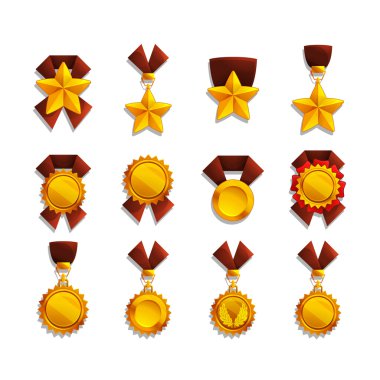 Bir dizi ödül ve madalya..  