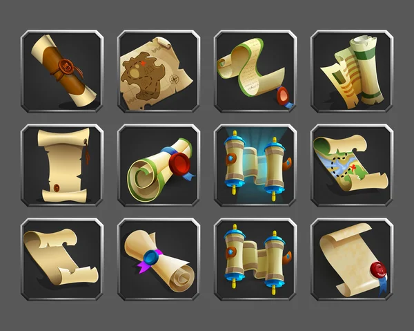 Oyunlar çizgi film simgeler kümesi. 