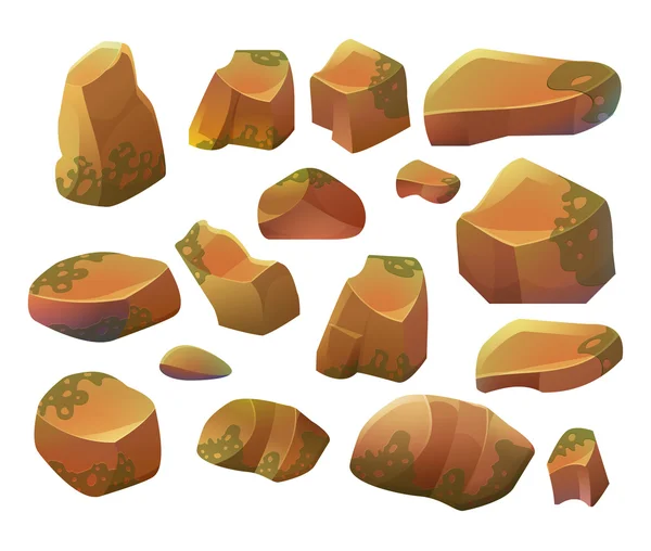 漫画岩し、石のセット — ストックベクタ