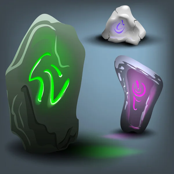 Conjunto de piedra runa . — Vector de stock