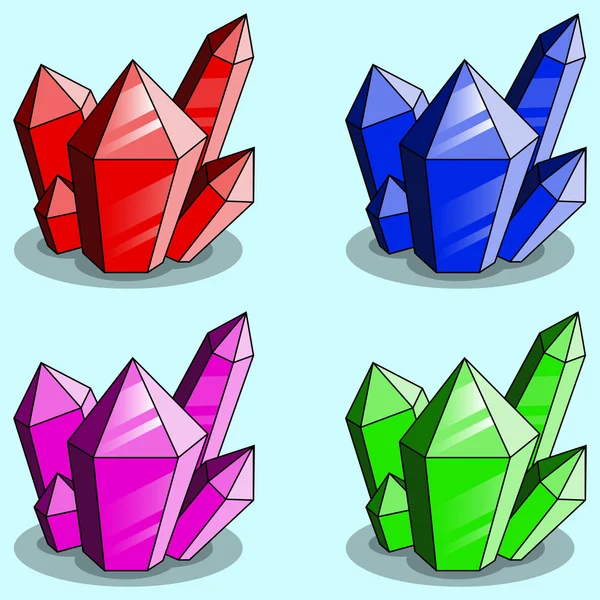 Herní sada krystaly — Stockový vektor