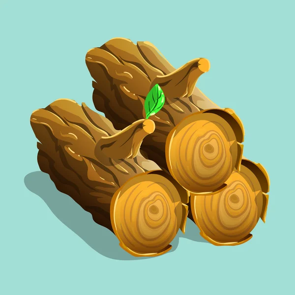 Drewno opałowe na zielonym tle — Wektor stockowy