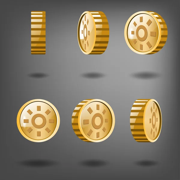 Rotation Goldmünzen. — Stockvektor