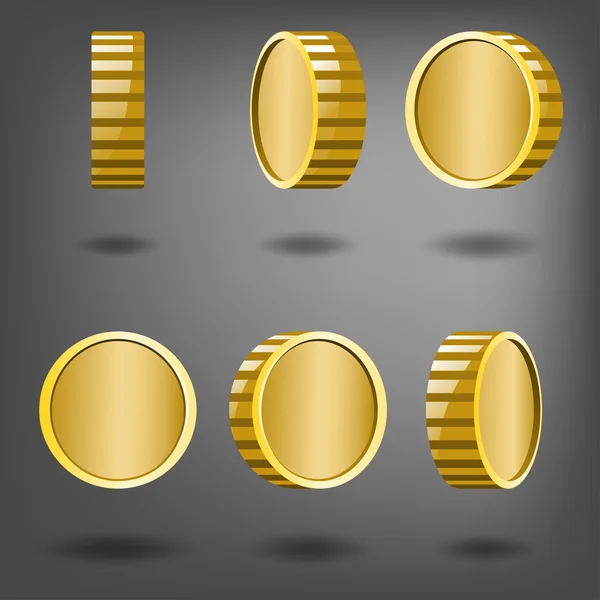 Вращающиеся золотые монеты . — стоковый вектор