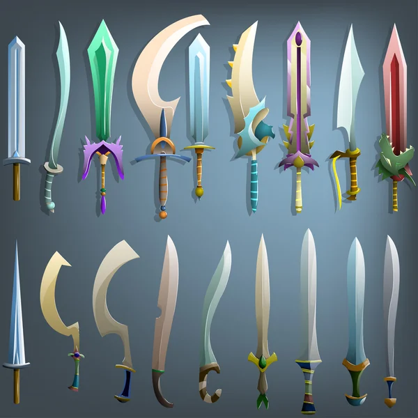 Set de espadas antiguas — Vector de stock