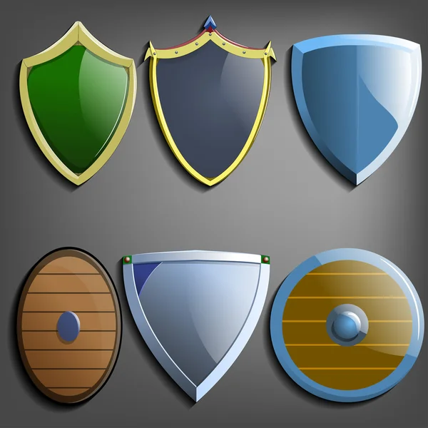 Set of colorful  shields. — Stock Vector