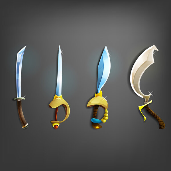 Swords set. illustration.