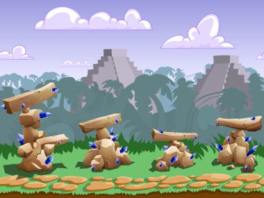 Kesintisiz çizgi film orman manzara