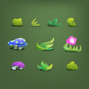 Çizgi film fairytale bitkiler.