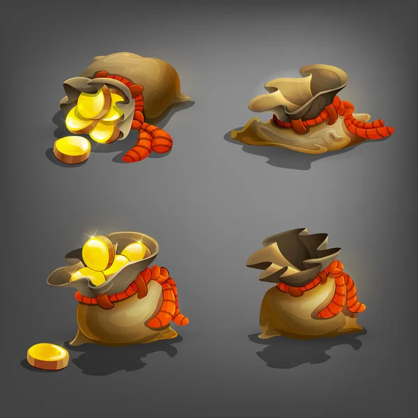 Sikke çanta kümesi. illüstrasyon.