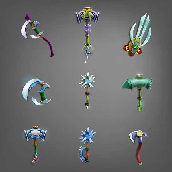 Çizgi film silah kümesi.