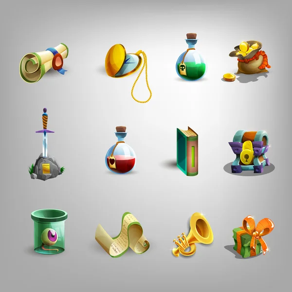 Iconos de decoración para juegos — Vector de stock