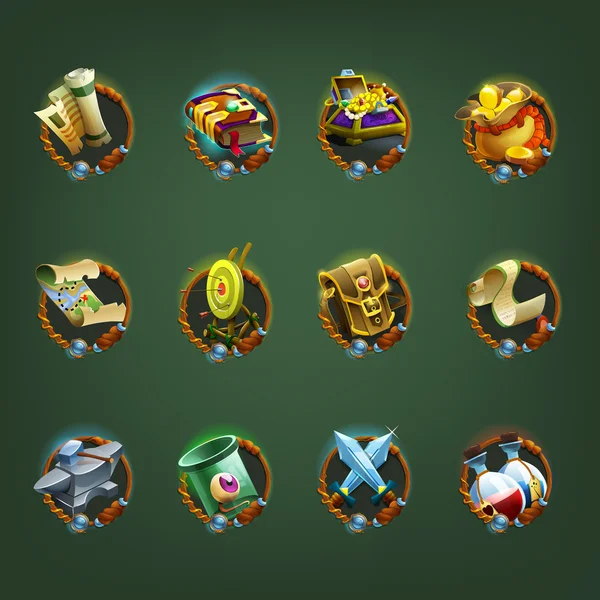 Iconos de decoración para juegos . — Vector de stock