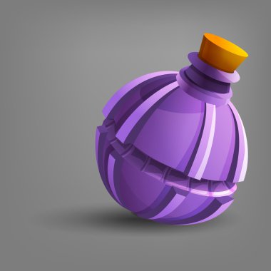 Gri arka plan üzerinde Ortaçağ şişesi