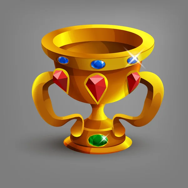 Golden cup or goblet. — Stock Vector