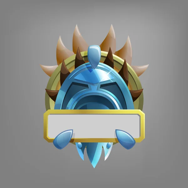 Icono de escudo de armas para interfaz de juego . — Vector de stock