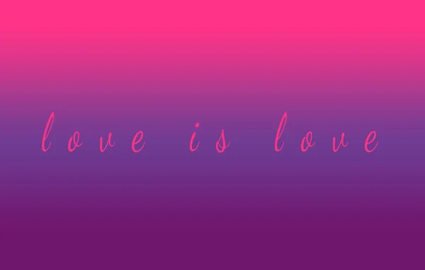 Bisexueller Stolz Gradienten Hintergrund mit geschriebenen Worten Liebe ist Liebe — Stockfoto
