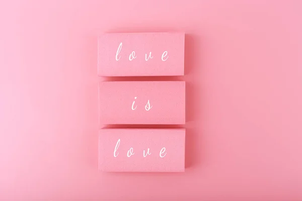 Liebe Ist Liebe Plakat Leuchtend Rosa Farben Liebe Ist Liebe — Stockfoto