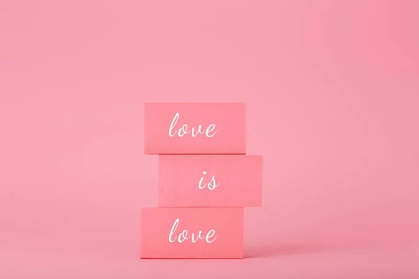 Liebe Ist Liebe Elegantes Konzept Leuchtend Rosa Farben Liebe Ist — Stockfoto