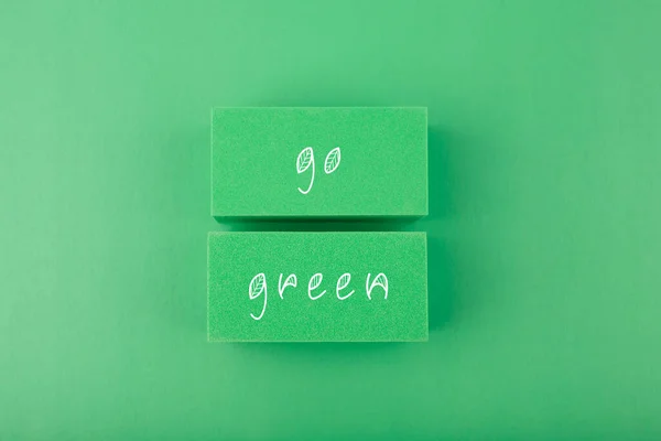 Moderno Diseño Plano Minimalista Con Inscripción Green Sobre Fondo Verde — Foto de Stock
