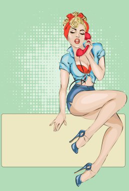 Telefon seksi Pin-up kadınla cevap arama