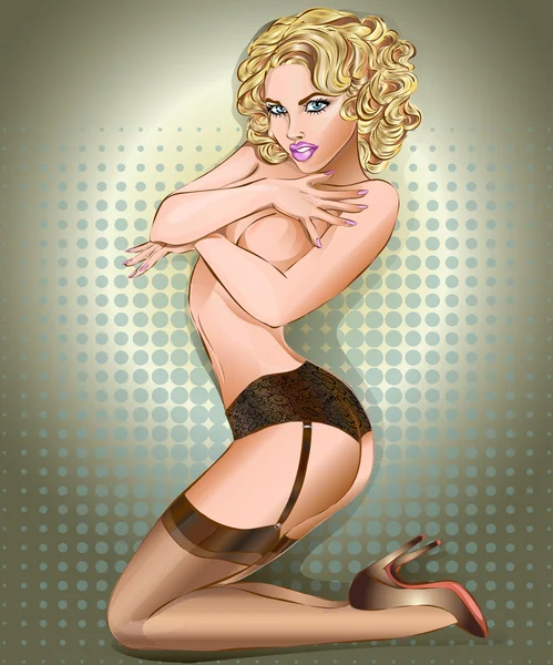Femme nue sexy. Pin-up — Image vectorielle