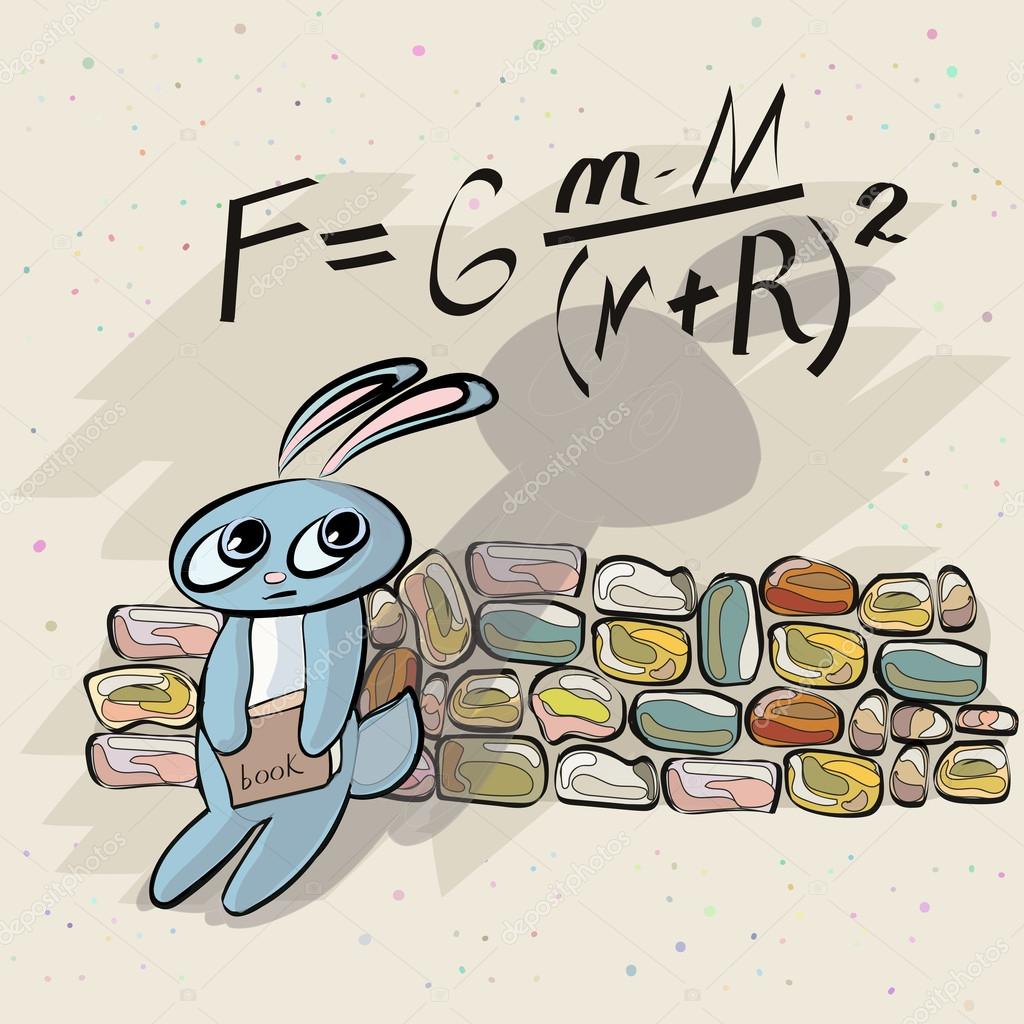 Cute bunny mathematician