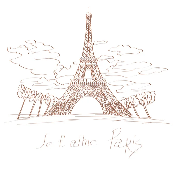 La Torre Eiffel — Vector de stock