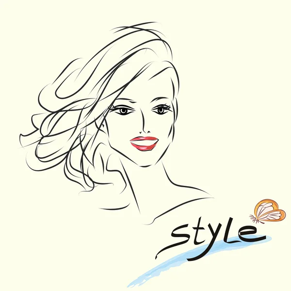 Retrato de moda — Vector de stock