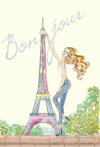 ᐈ Paris Girl Drawing Stock Vectors Royalty Free Parisian Illustrations Download On Depositphotos