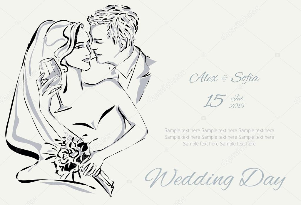 Wedding Day invitation with sweet couple
