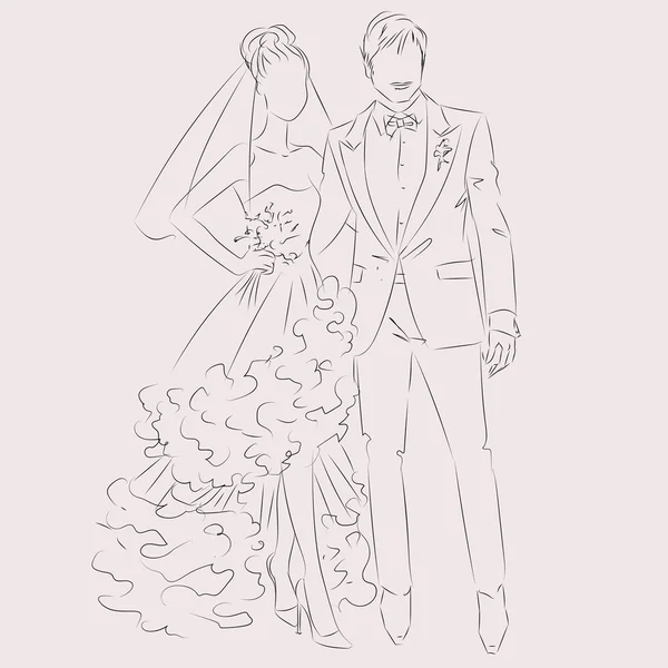 甘いカップルの結婚式の日招待状 — ストックベクタ