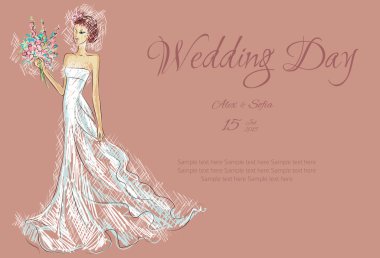 Düğün günü davetiyesi güzel nişanlısı ile