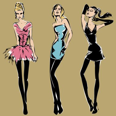 Moda modelleri sonbahar kış stil kroki