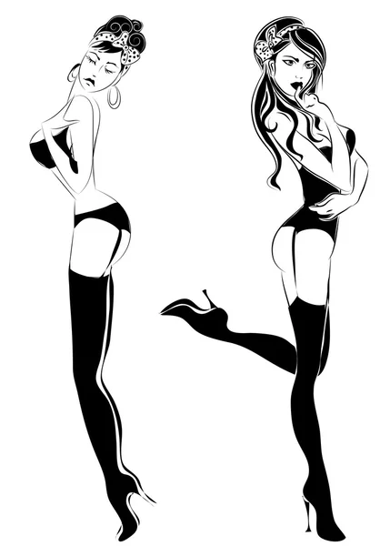 Kadın iç çamaşırı seksi pin-up kızı