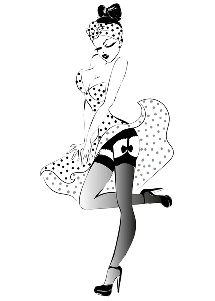 Sexy pin-up fille — Image vectorielle