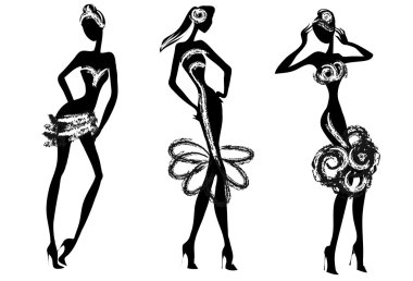 siyah ve beyaz moda siluet