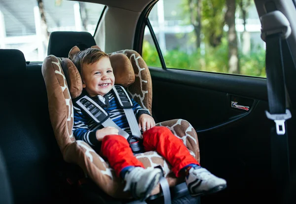Adorable Baby Boy Safety Car Seat — Stock Photo, Image
