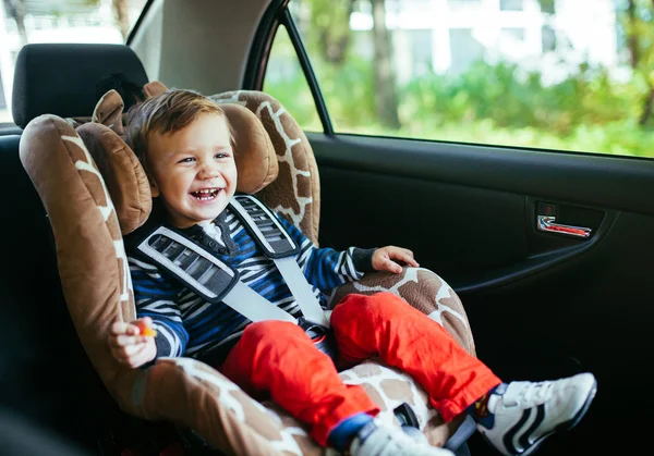 Adorable Baby Boy Safety Car Seat — Stock Photo, Image