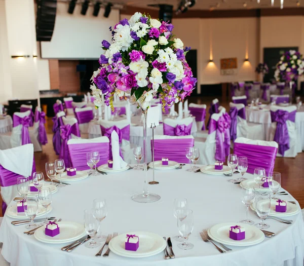 Conjunto Mesa Para Casamento Outro Jantar Evento Servido — Fotografia de Stock