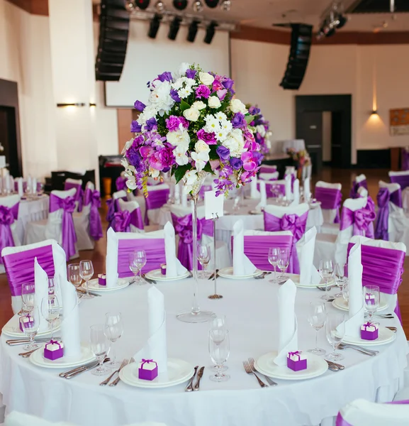 Conjunto Mesa Para Boda Otra Cena Evento Abastecido —  Fotos de Stock