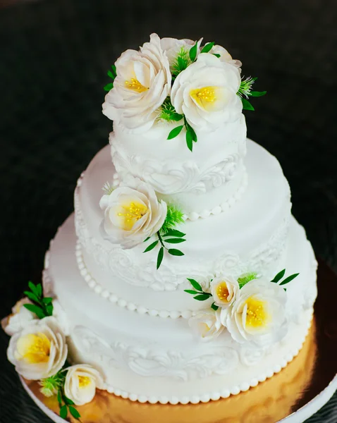 Handgjord Vacker Bröllopstårta — Stockfoto