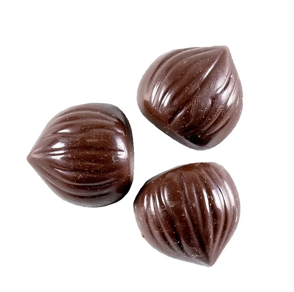 Шоколадні Цукерки Ізольовані Білому Тлі — стокове фото