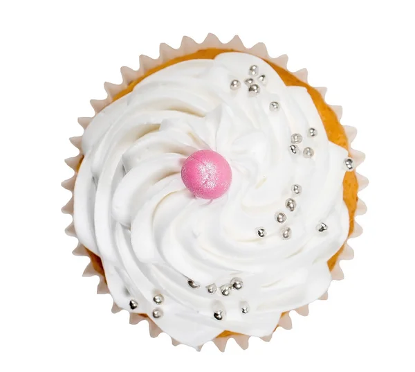 Delicioso Cupcake Casero Aislado Blanco —  Fotos de Stock